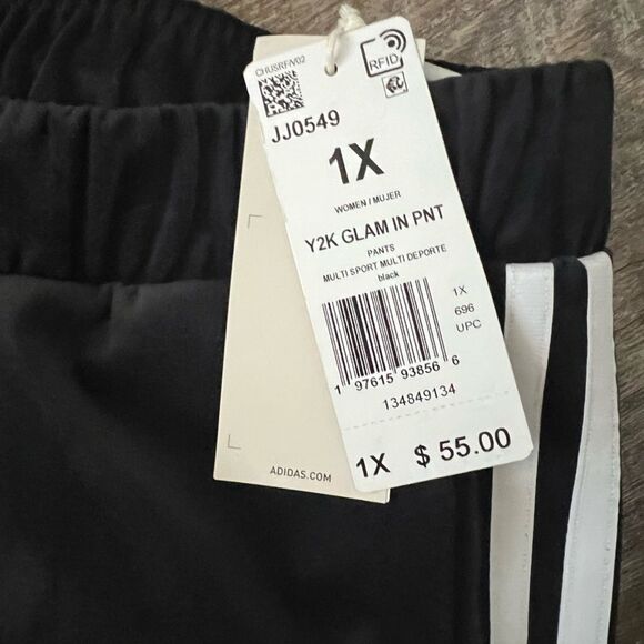 Adidas Plus Y2K Glam Velour Wide-Leg Track Pants- Size 1X - Picture 9 of 11